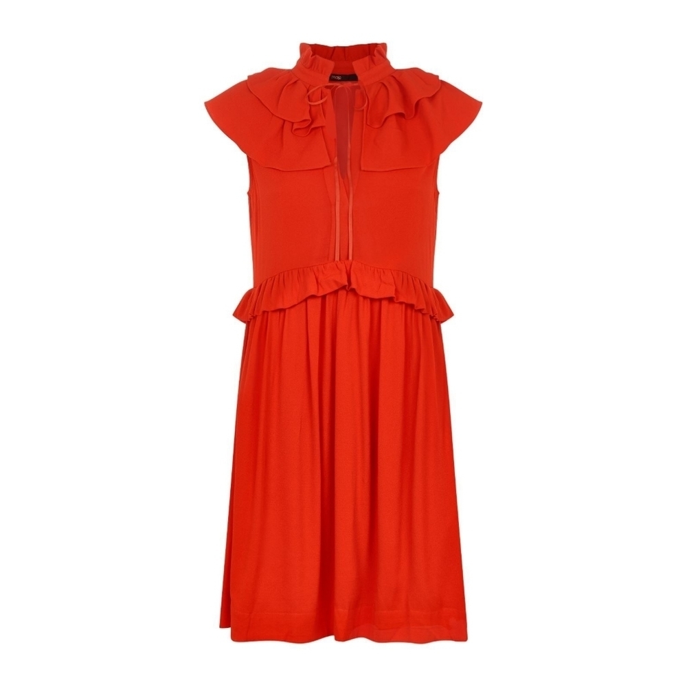 π₯ Host Pick π₯ MAJE Red Rutta Ruffled Crepe Mini Dress - Picture 3 of 16